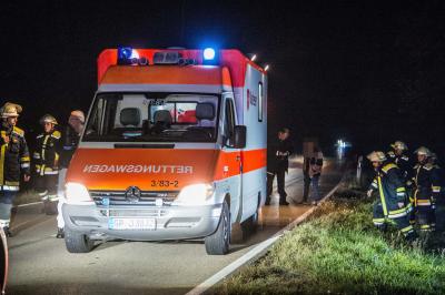 Schorndorf : Nach moeglichem Wildwechsel landet Golf am Baum - Fahrer Schwerverletzt